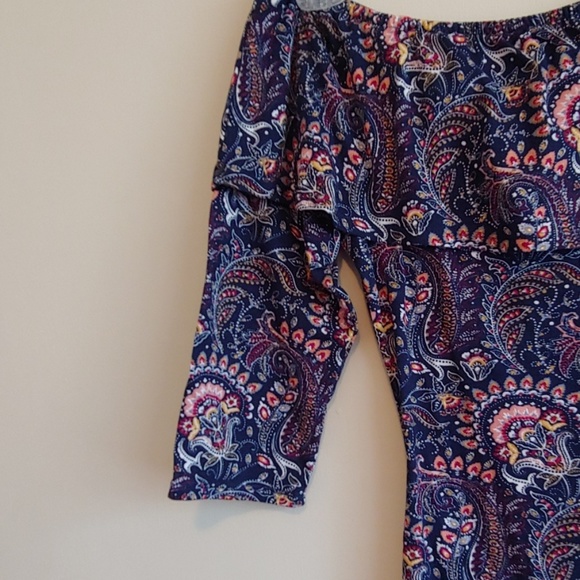 Off the shoulder navy paisley top - Picture 4 of 5